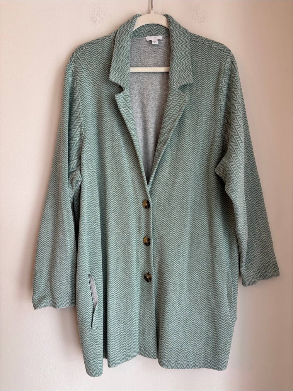 J. Jill women’s Chevron Knit Button-Front Women's Sweater blazer Jacket 3XL soft